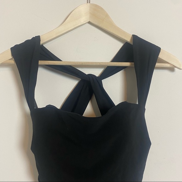 Shelli Segal Dress X-Back Ruched Jersey Bodycon black size 0 - Picture 4 of 15